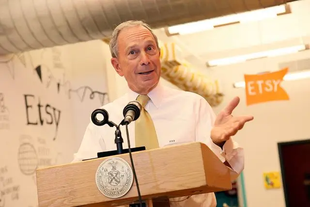 Mayor Bloomberg talking at the Etsy offices yesterday